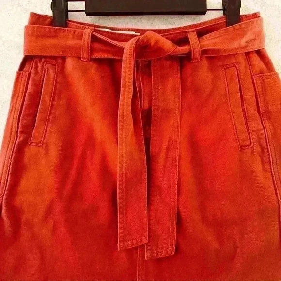 ANTHROPOLOGIE PILCRO AND LETTERPRESS BELTED RAW HEM BOHO MINI SKIRT. SIZE 2 - Picture 2 of 11